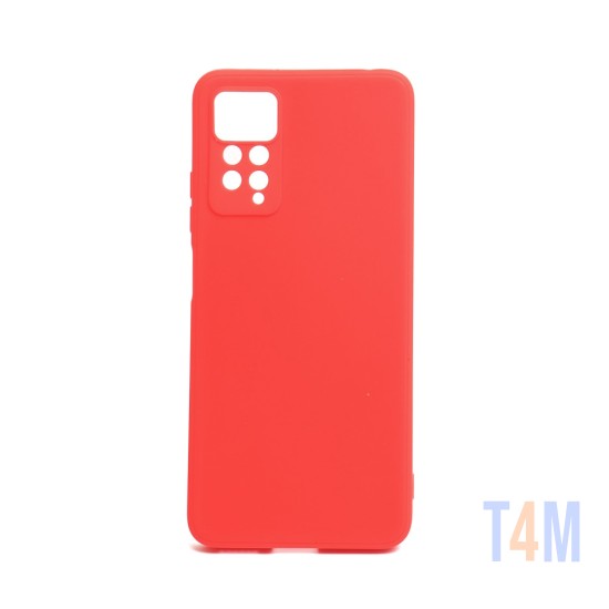 Capa de Silicone com Moldura de Câmera para Xiaomi Redmi Note 11/11s Vermelho